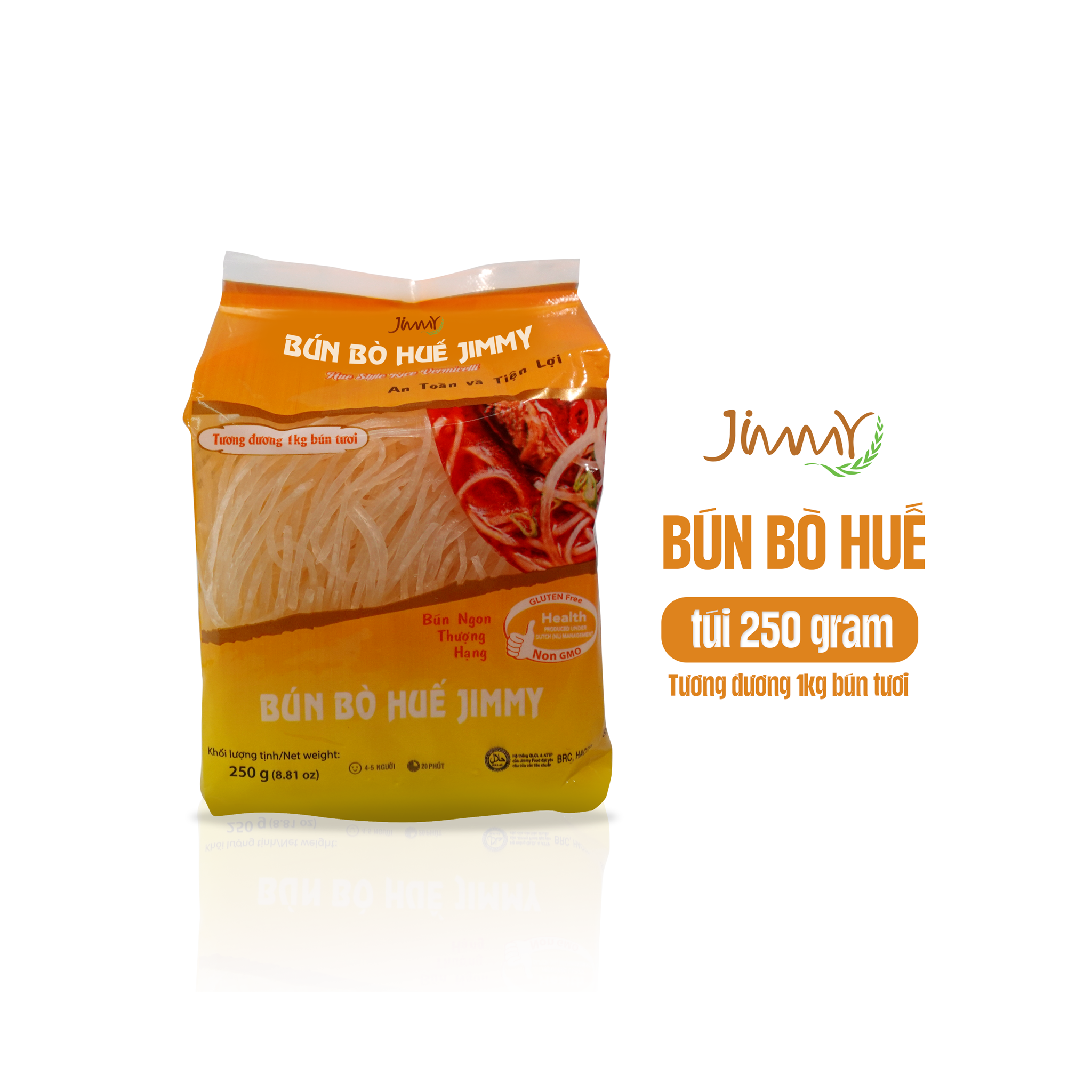 Bún bò Huế Jimmy túi 250gr 2 BÚN BÒ HUẾ JIMMY